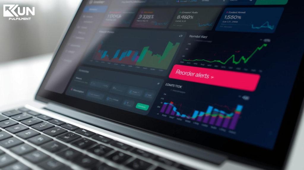 Inventory software dashboard displaying reorder alerts and stock levels